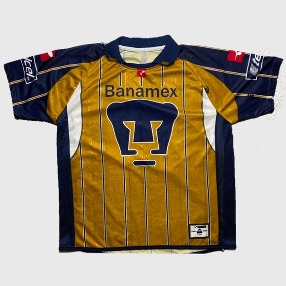 Pumas Banamex Gold Blue Soccer Jersey 